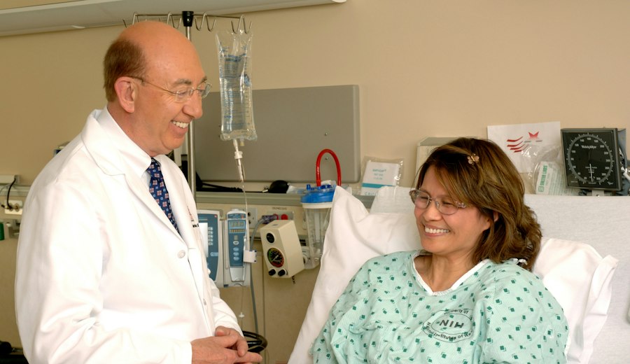 Doctor talking with a patient