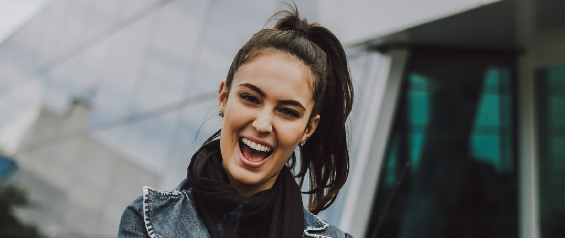 Smiling woman outdoors